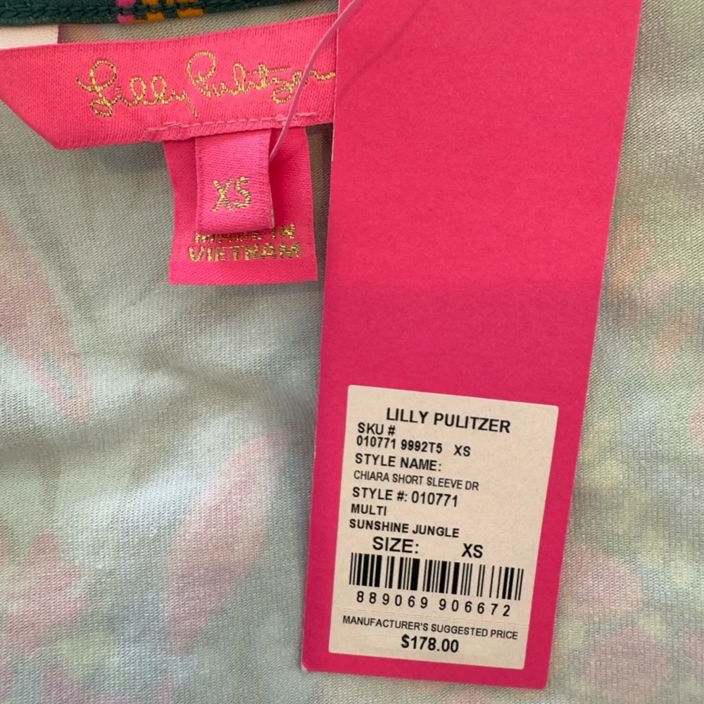 NWT Lilly Pulitzer Sz XS Chiara Tiered Dress Multi Sunshine Jungle - Picture 10 of 11